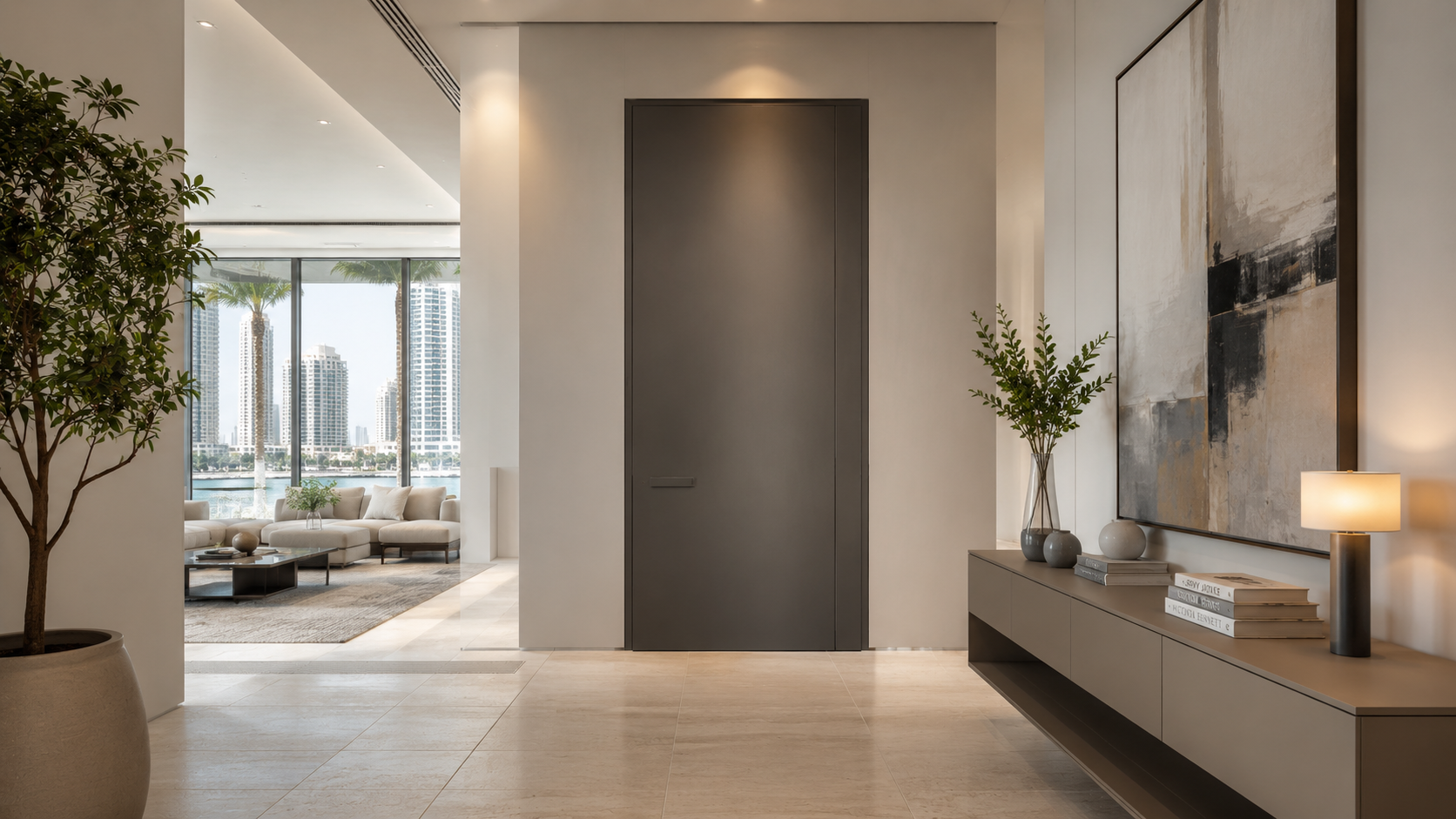 Modern flush door design Abu Dhabi